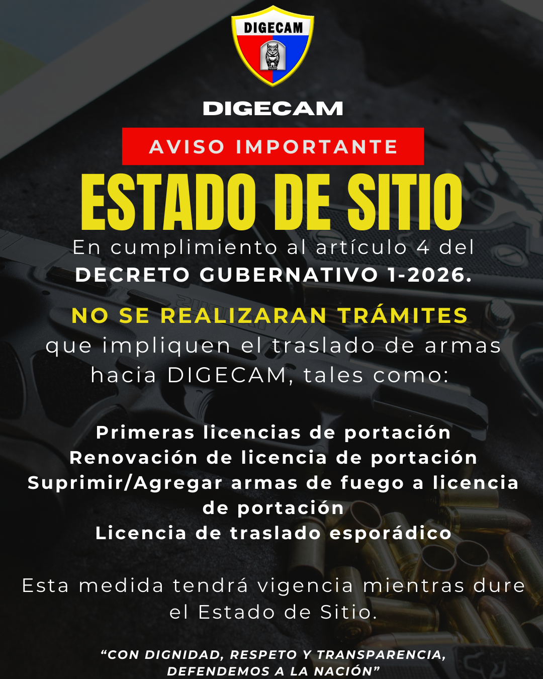 Aviso Estado de Sitio