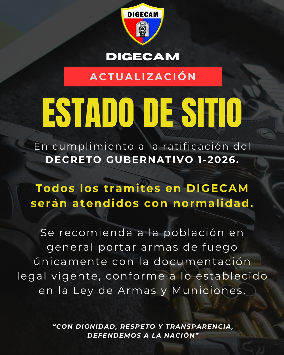 Aviso Estado de Sitio